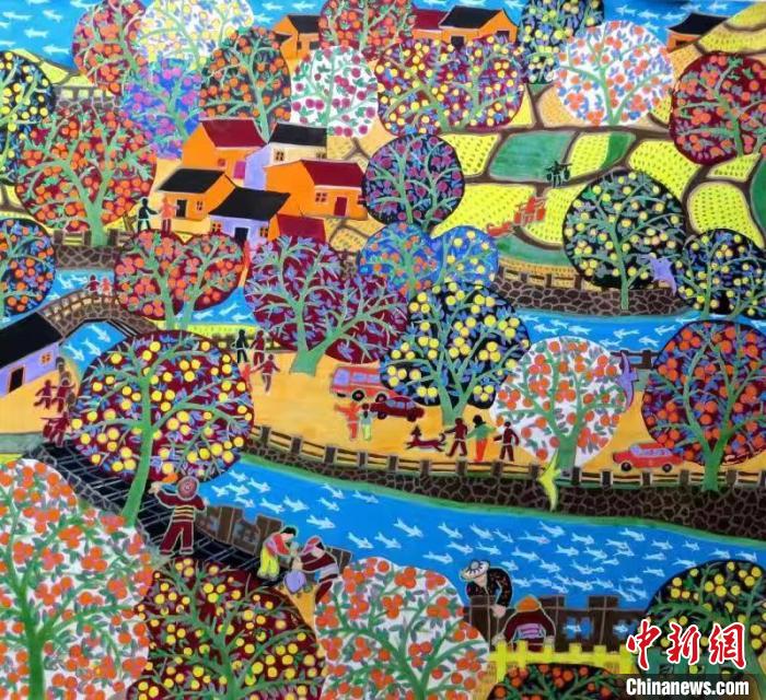 衢州柯城余东村农民画。　柯城宣传部 供图 摄