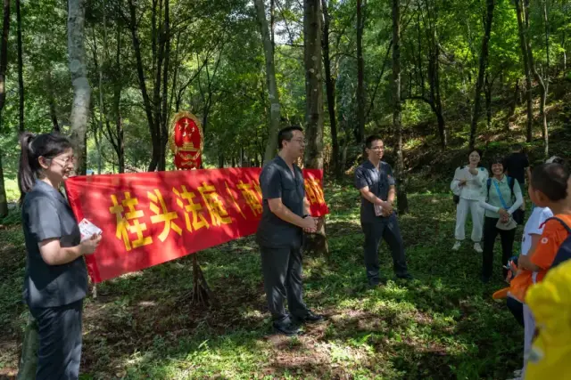 法官们把巡回法庭开到森林里,为游客普法。 法官们把巡回法庭开到森林里,为游客普法。